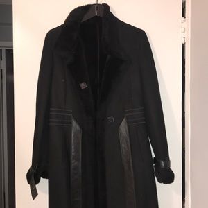 Leather and suede coat